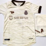 Front view of Kids Al Nassr Third Away Jersey 2022/23 with Shorts, featuring official club logo and colors