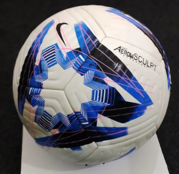 Detailed view of the seamless surface on the Nike Flight Premier League 2023-2024 Ball, reducing drag and water absorption