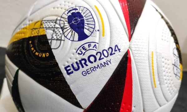 Close view of Adidas Fussballliebe Euro 2024 soccer ball